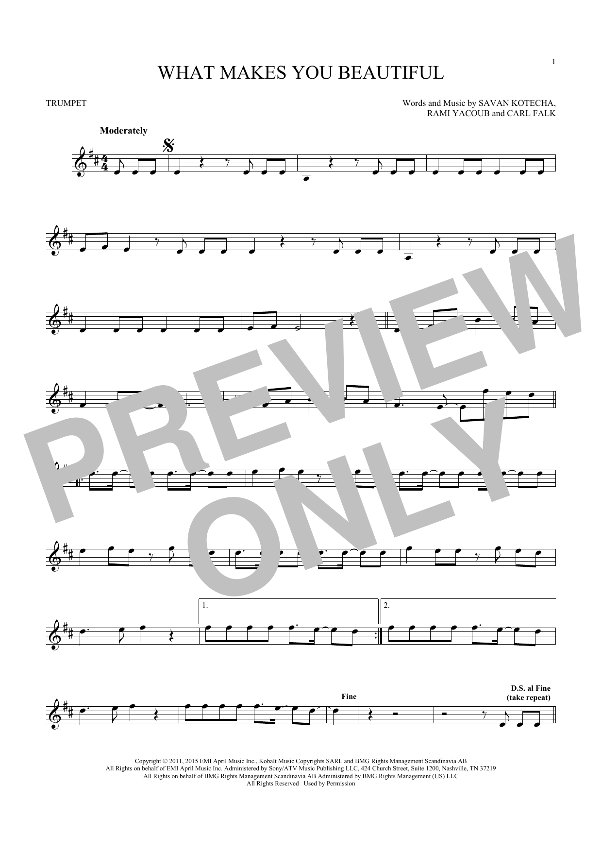 Produktgalerie: Seite 1 von 1 What Makes You Beautiful, One Direction, Trompete