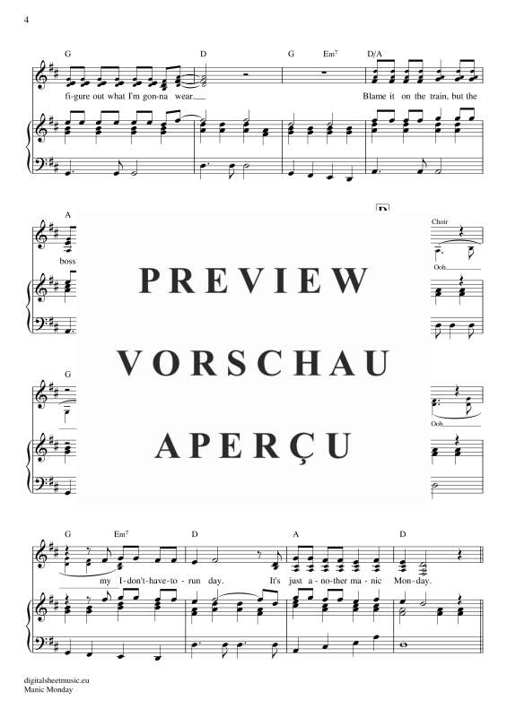 gallery: Manic Monday , Bangles, Piano and Voice