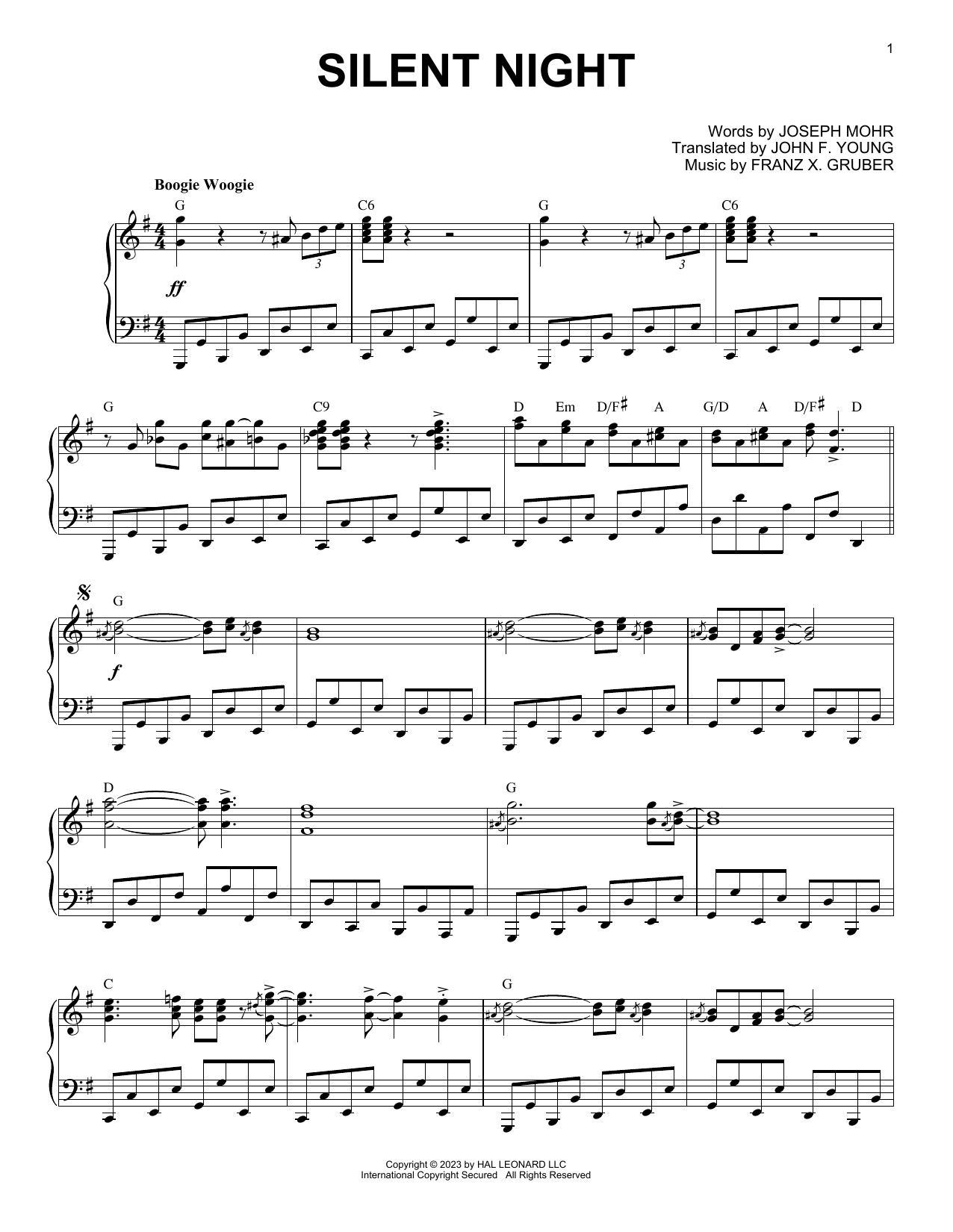 Product picture to: Silent Night [Boogie Woogie version] (arr. Brent Edstrom)