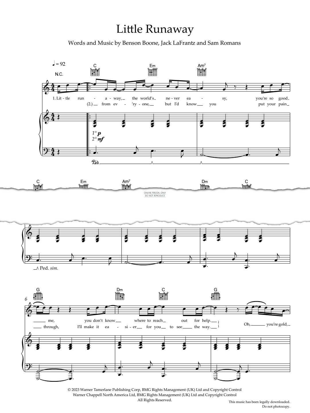 Product gallery: Page 1 of 1 Little Runaway, Benson Boone