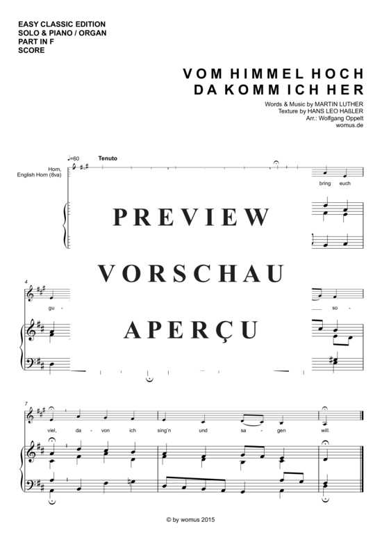 Produktbild zu: Vom Himmel hoch Martin Luther (arr. WO)