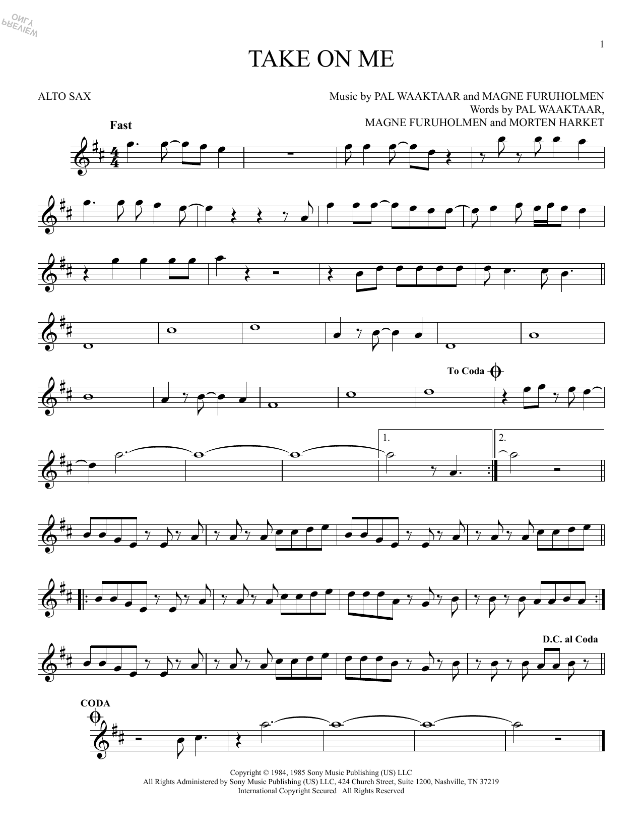 Product gallery: Page 1 of 1 Take On Me, a-ha