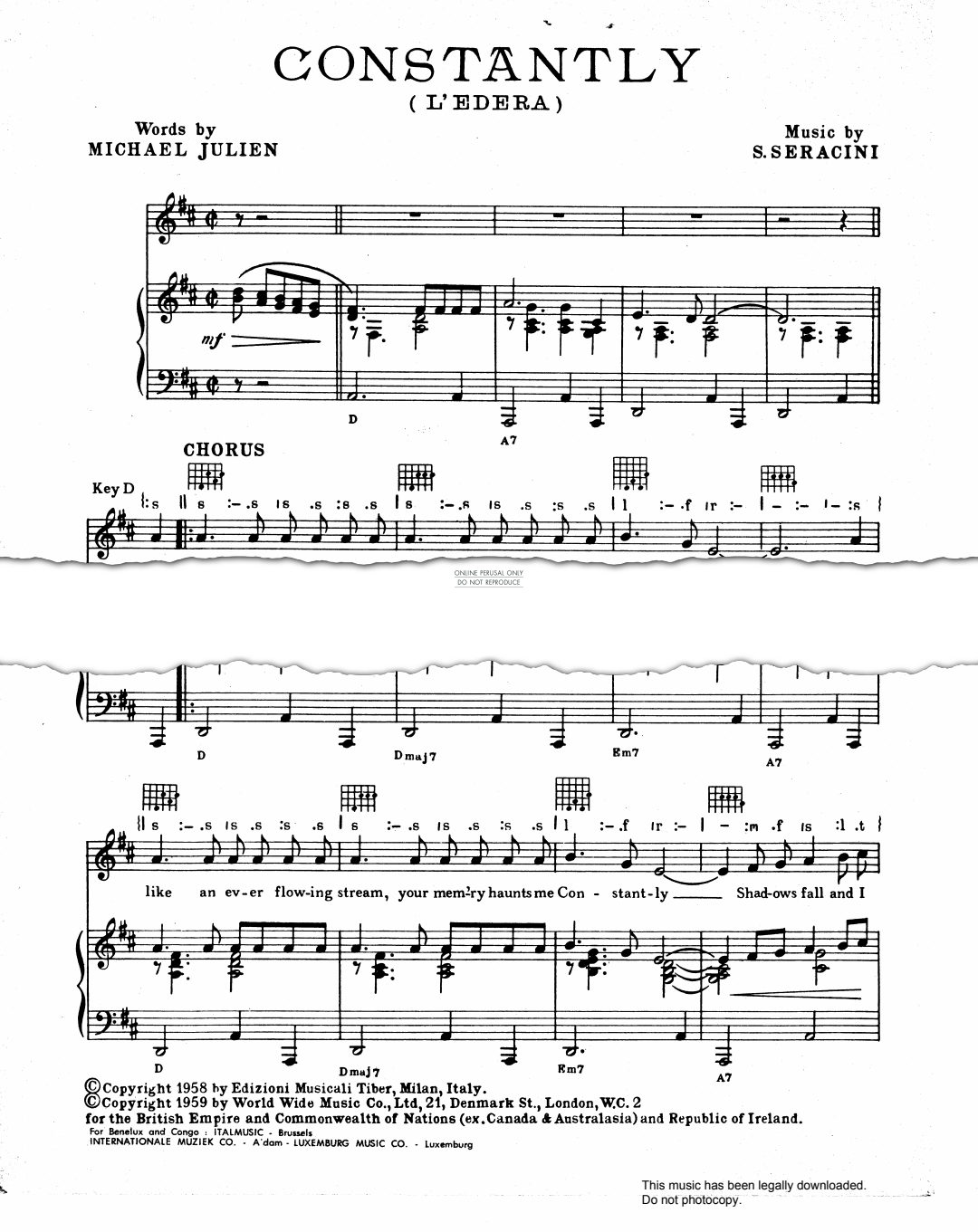 Produktgalerie: Seite 1 von 1 Constantly (L'Edera), Cliff Richard, Gesang, Gitarre, Klavier
