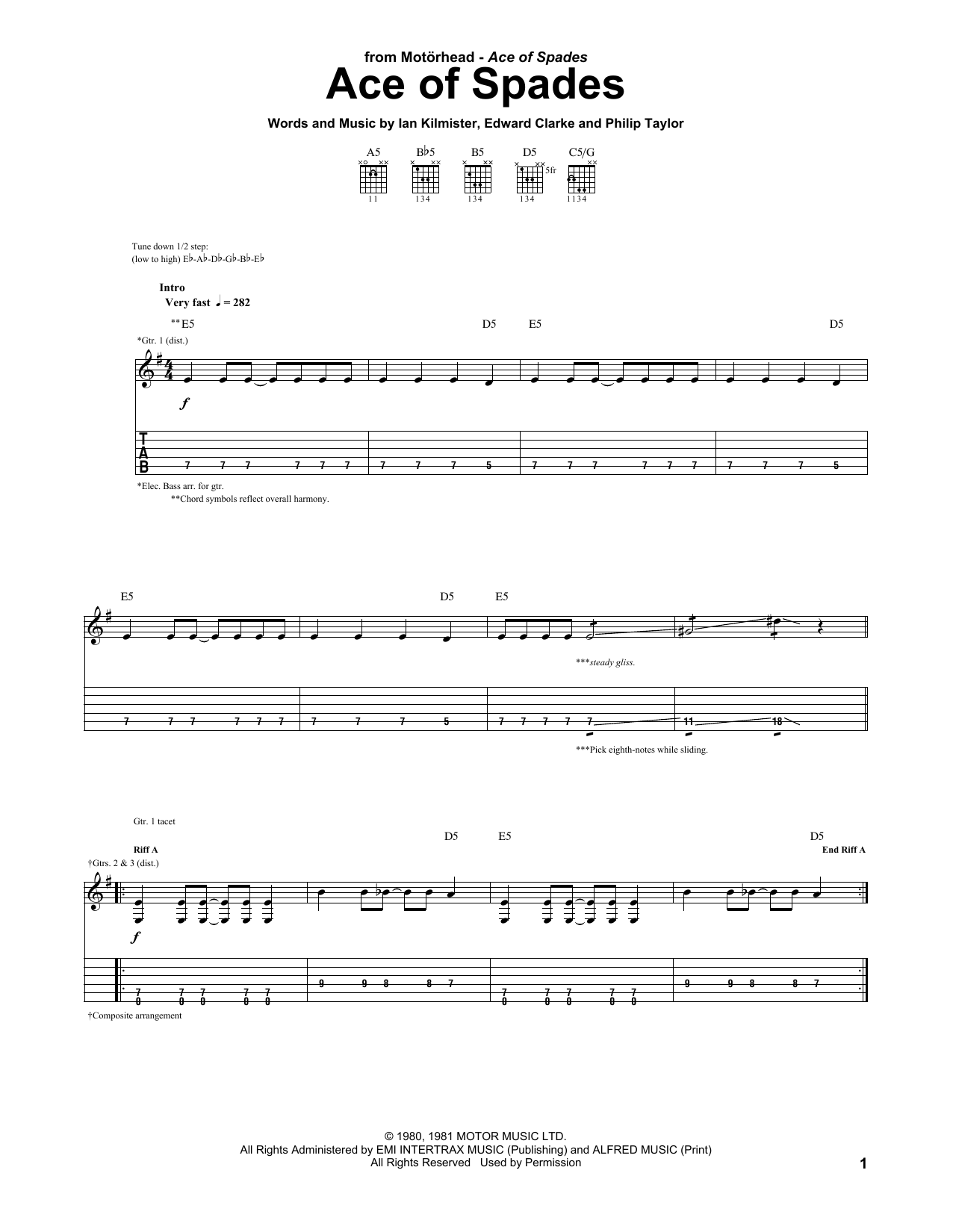 Produktgalerie: Seite 1 von 1 Ace Of Spades, Motorhead, Gitarre