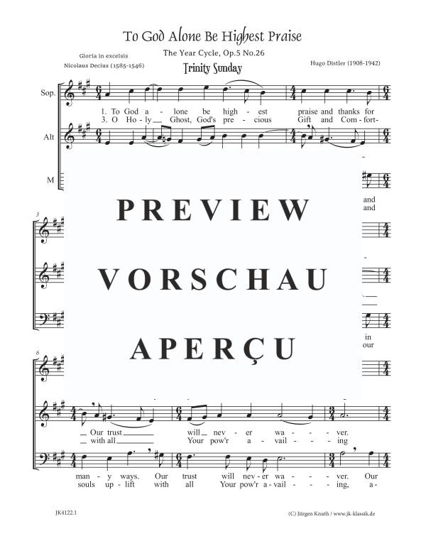 To God Alone Be Highest Praise (The Year Cycle, Op. 5, No. 26)