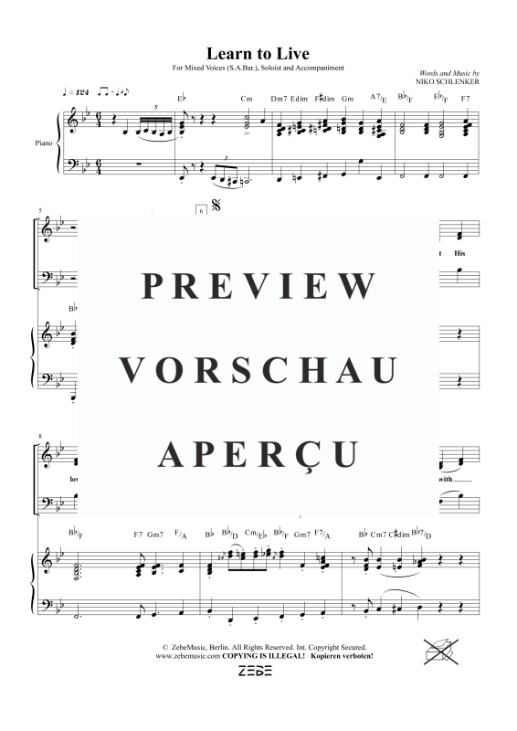 gallery: Learn To Live, , Gemischter Chor SAB und Klavier