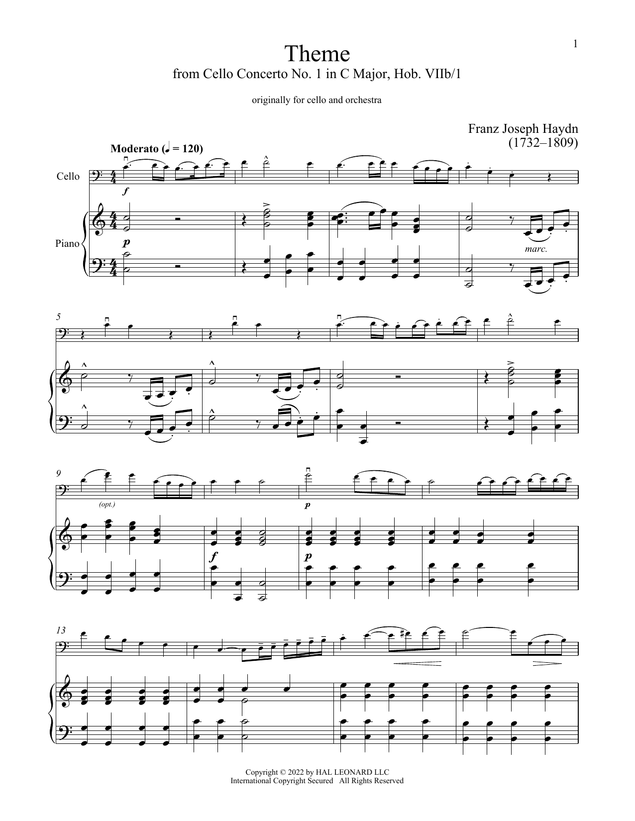 Produktgalerie: Seite 1 von 1 Cello Concerto In C Major, Franz Joseph Haydn, Klavier, Violoncello