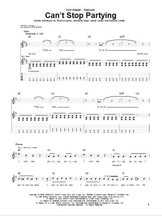 Produktgalerie: Seite 1 von 1 Can't Stop Partying, Weezer, Gitarre