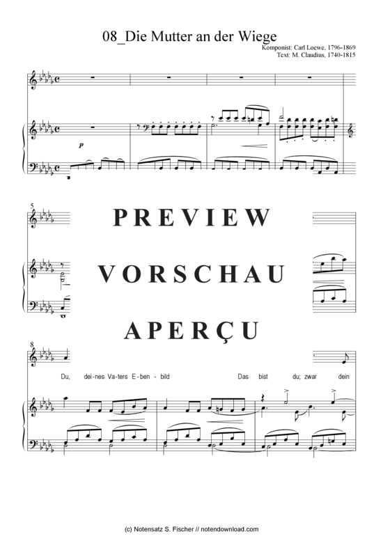 Product gallery: Page 2 of 5 Die Mutter an der Wiege , , Piano and Voice