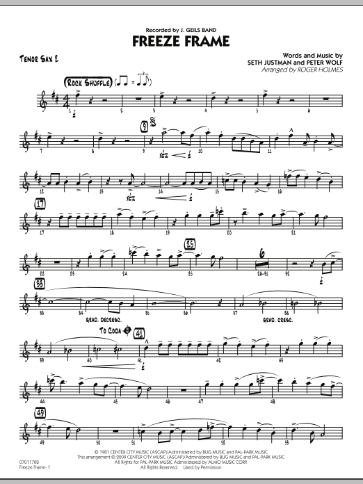 Produktgalerie: Seite 1 von 1 Freeze Frame - Tenor Sax 2, J. Geils Band