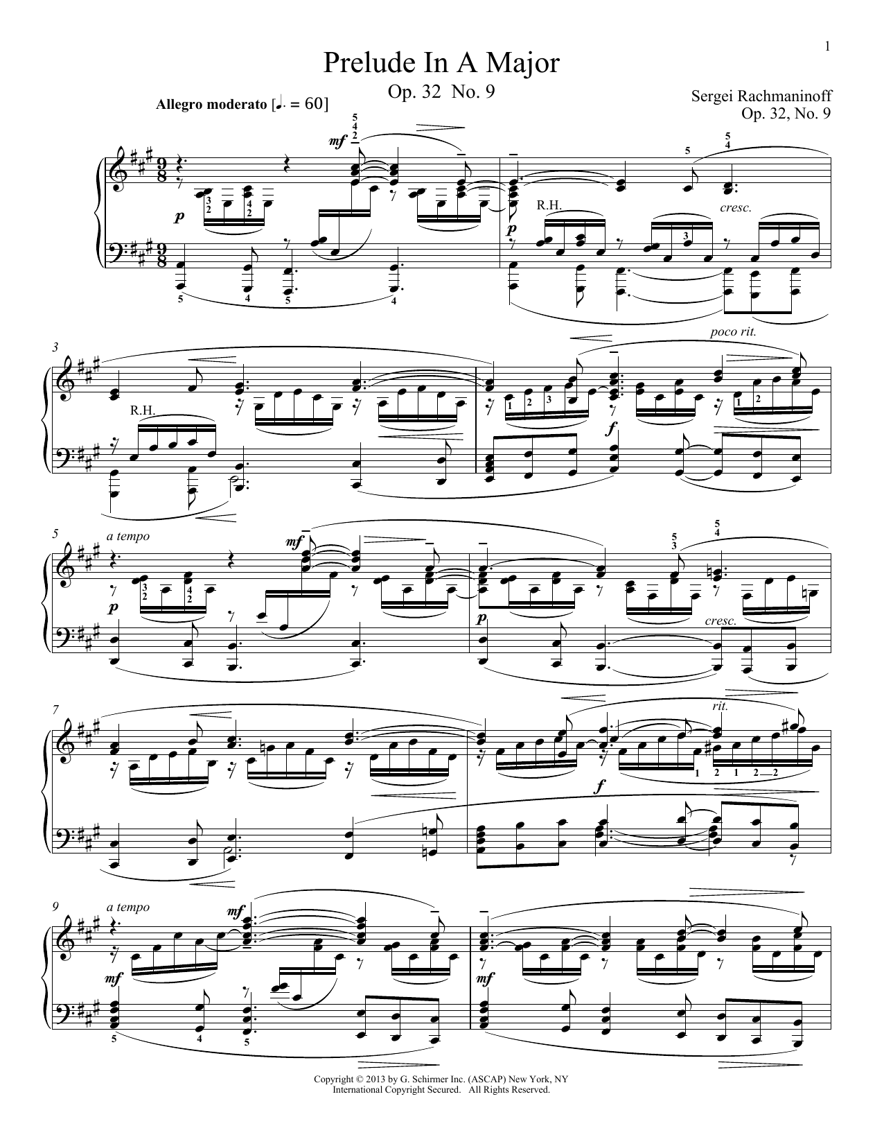 Produktbild zu: Prelude In A Major, Op. 32, No. 9