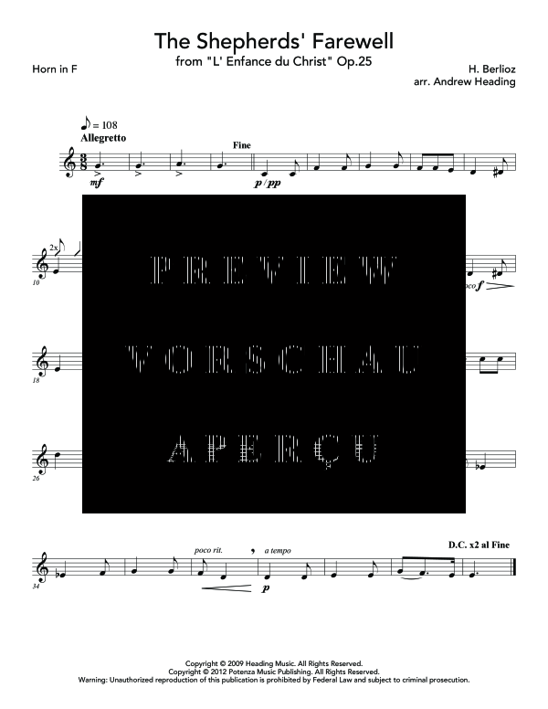 Produktgalerie: Seite 7 von 11 Shepherd´s Farewell, , (Blechbläserquinrtett 2x Flügelhorn, Horn in F, Posaune + Tuba)