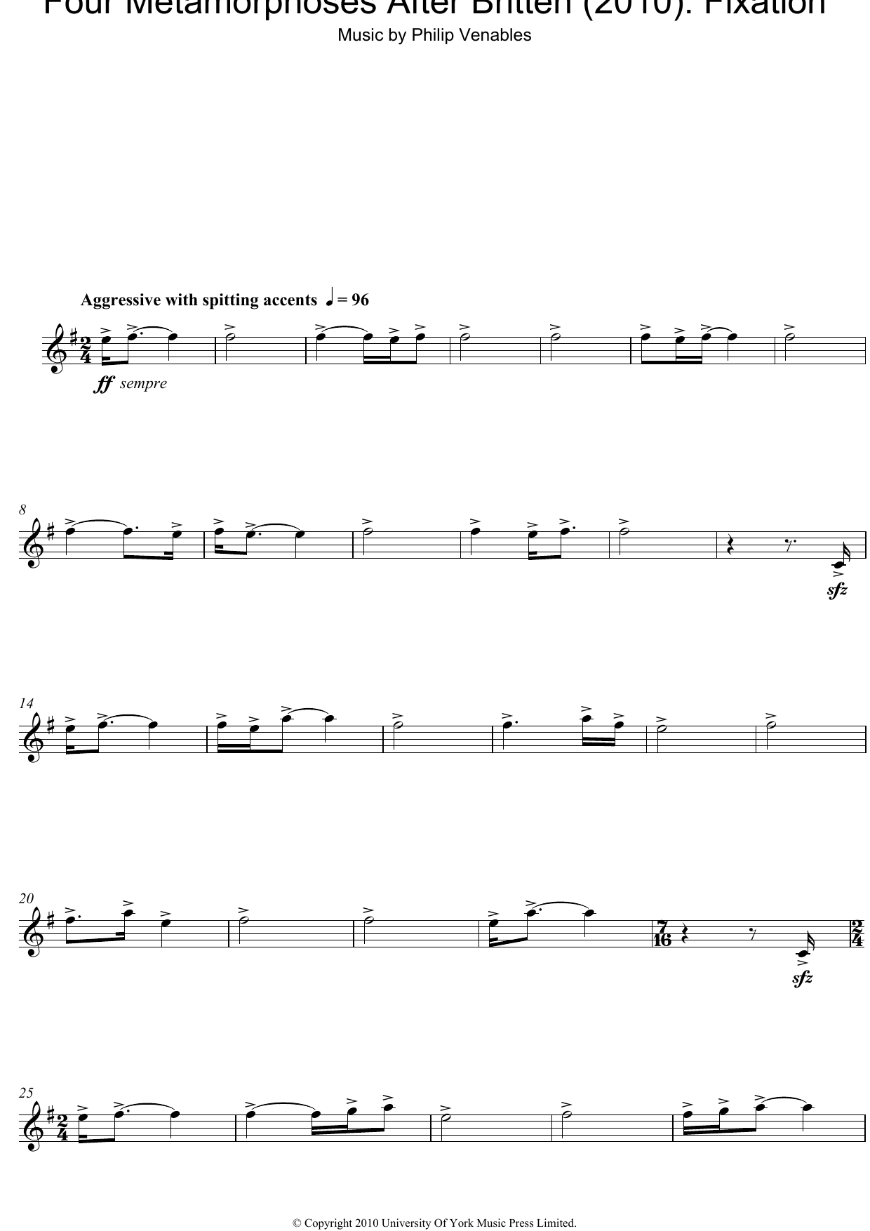 Produktgalerie: Seite 1 von 1 Four Metamorphoses After Britten (2010): Fixation, Philip Venables, Oboe