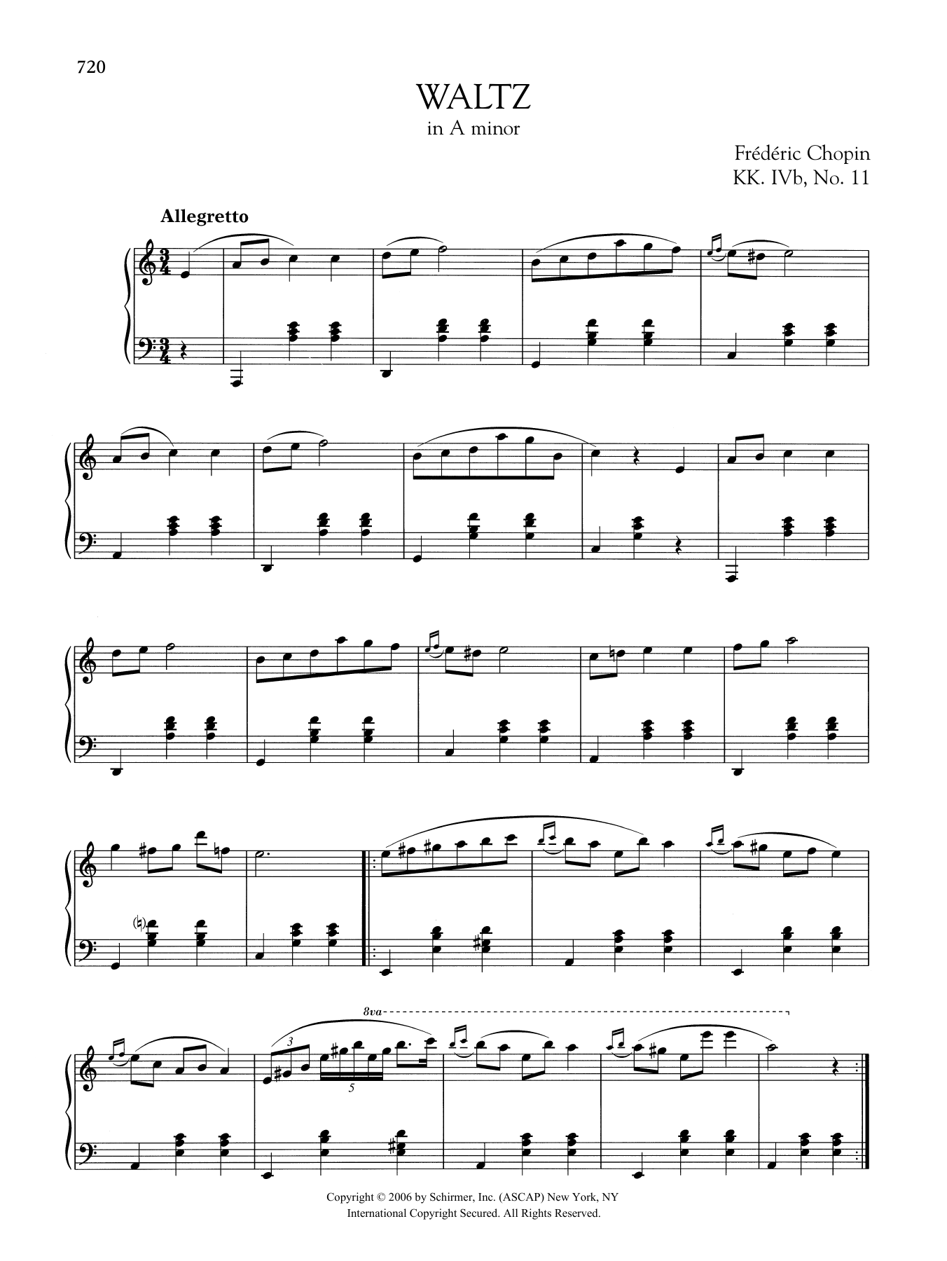 Product picture to:  Waltz in A minor, KK. IVb, No. 11 - Frédéric Chopin