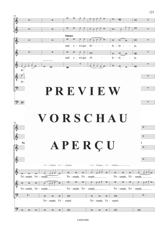 gallery: Triumph, Triumph, Victoria (aus: Fest-, Buß- und Danklieder), , (5 Vokalstimmen, 2 Trompeten, 3 Instrumente und Continuo)