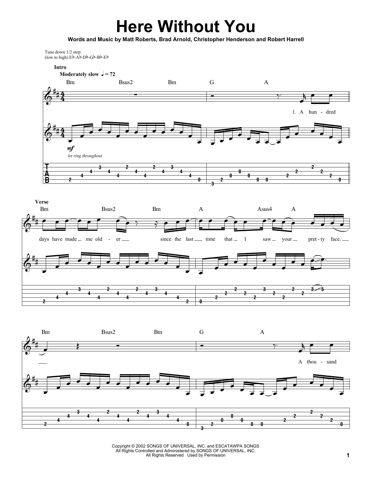 Produktgalerie: Seite 1 von 1 Here Without You, 3 Doors Down, Gitarre