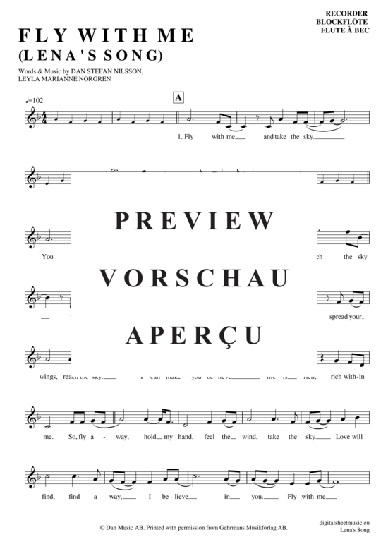 Product gallery: Page 2 of 4 Fly with me (Lenas Song) , Wie im Himmel, recorder