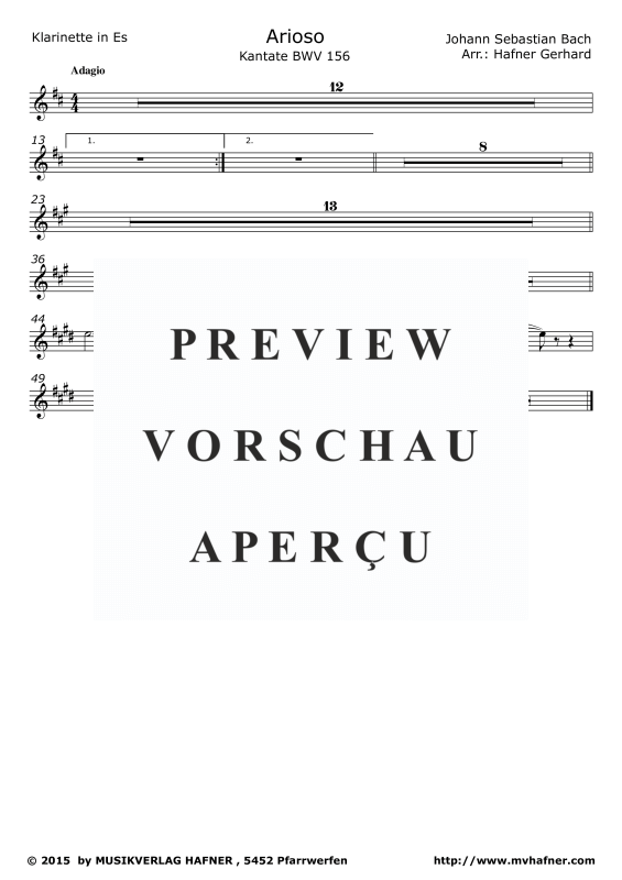 Product gallery: Page 8 of 11 Arioso - Kantate BWV 156, , (clarinet choir)