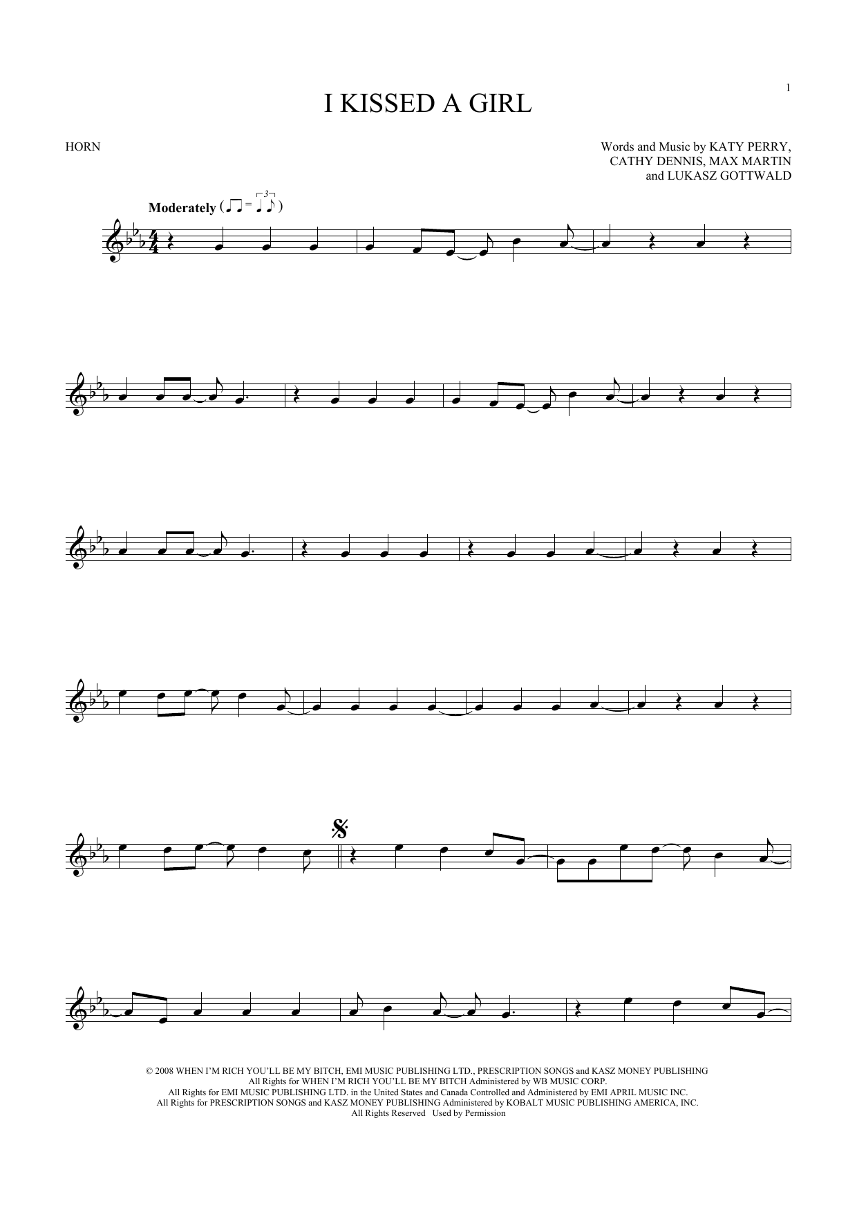 Produktgalerie: Seite 1 von 1 I Kissed A Girl, Katy Perry, Horn