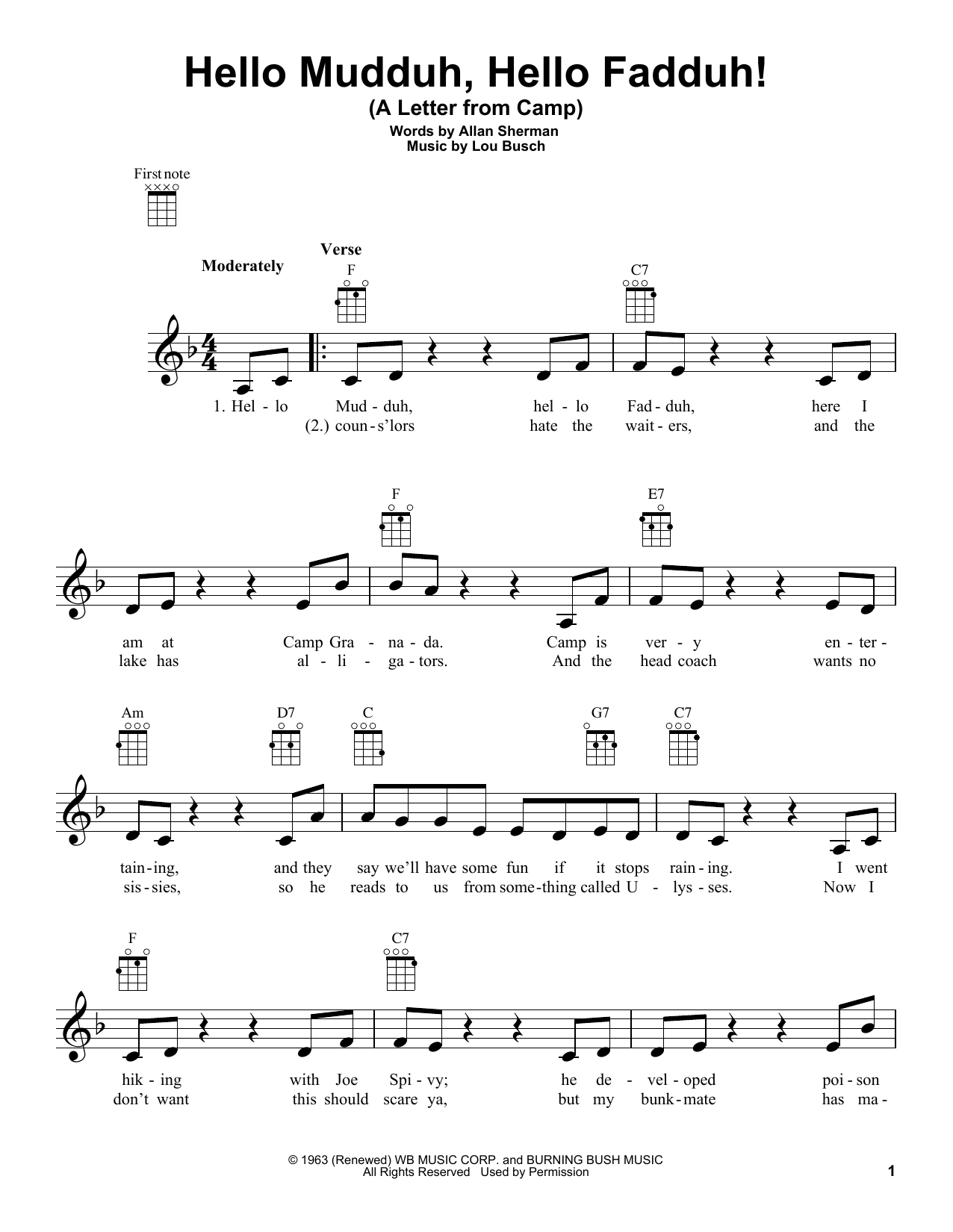 Produktbild zu:  Hello Mudduh, Hello Fadduh! (A Letter From Camp) - Allan Sherman