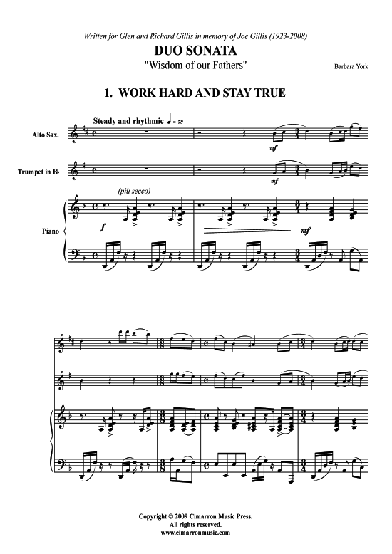 Product picture to: Duo Sonata Barbara York