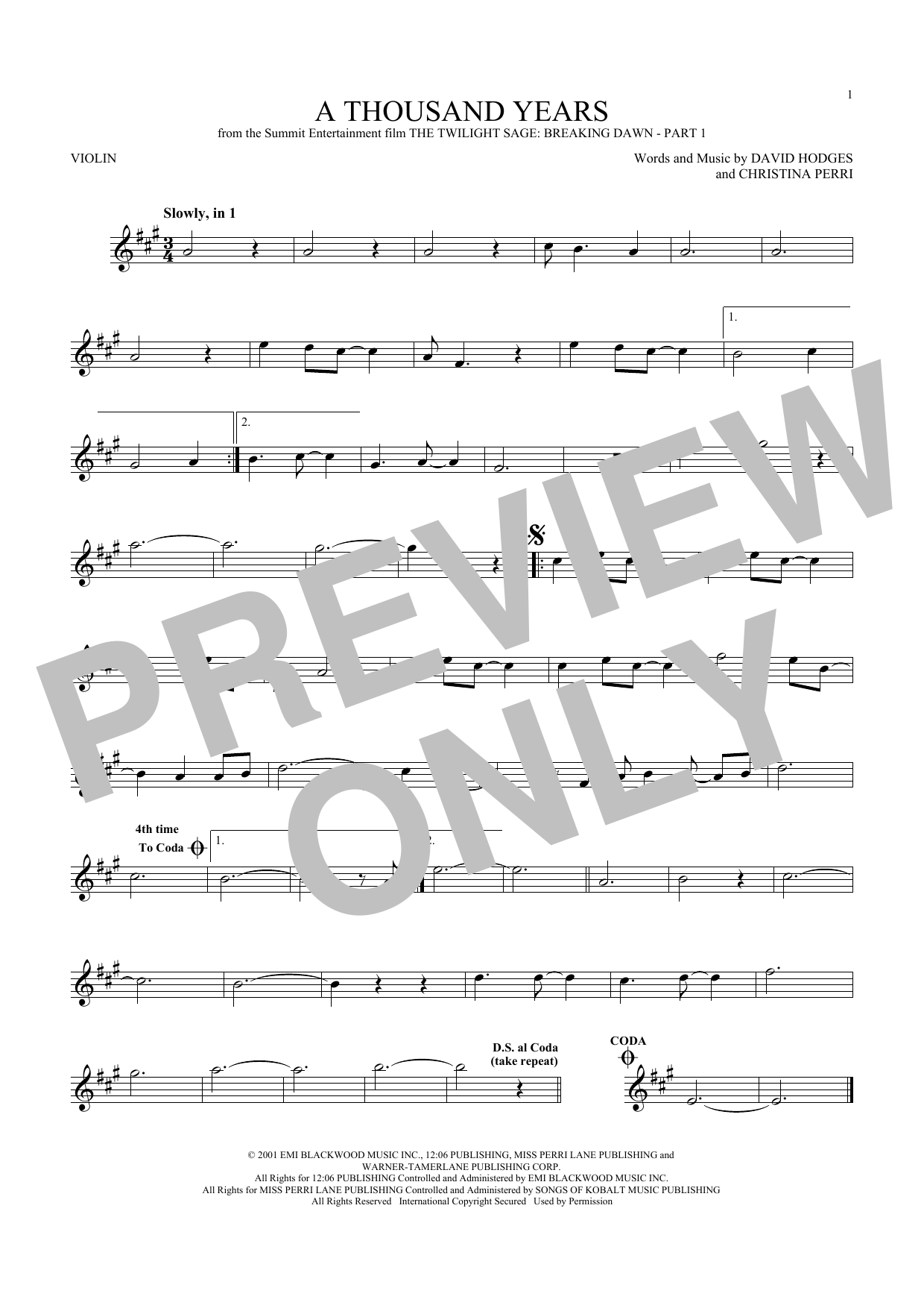 Product gallery: Page 1 of 1 A Thousand Years, Christina Perri