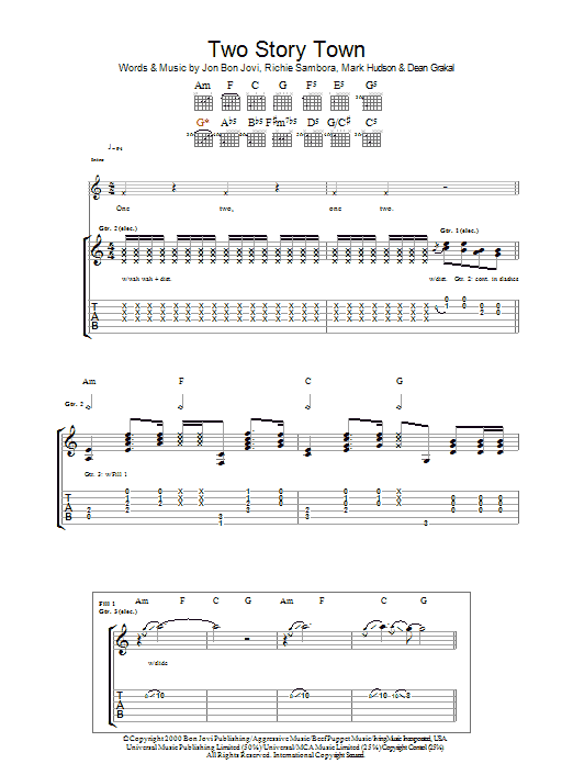 Produktgalerie: Seite 1 von 1 Two Story Town, Bon Jovi, Gitarre