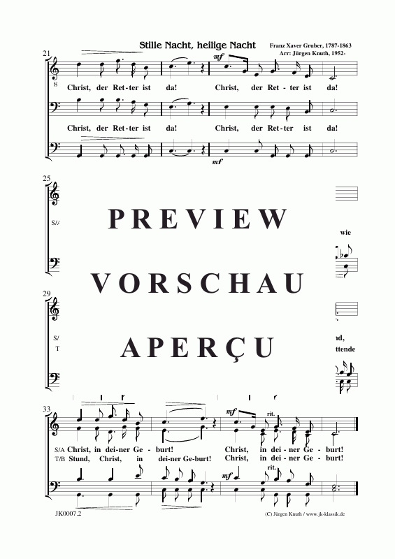 Produktgalerie: Seite 3 von 3 Stille Nacht, heilige Nacht, , Frauenchor + Männerchor