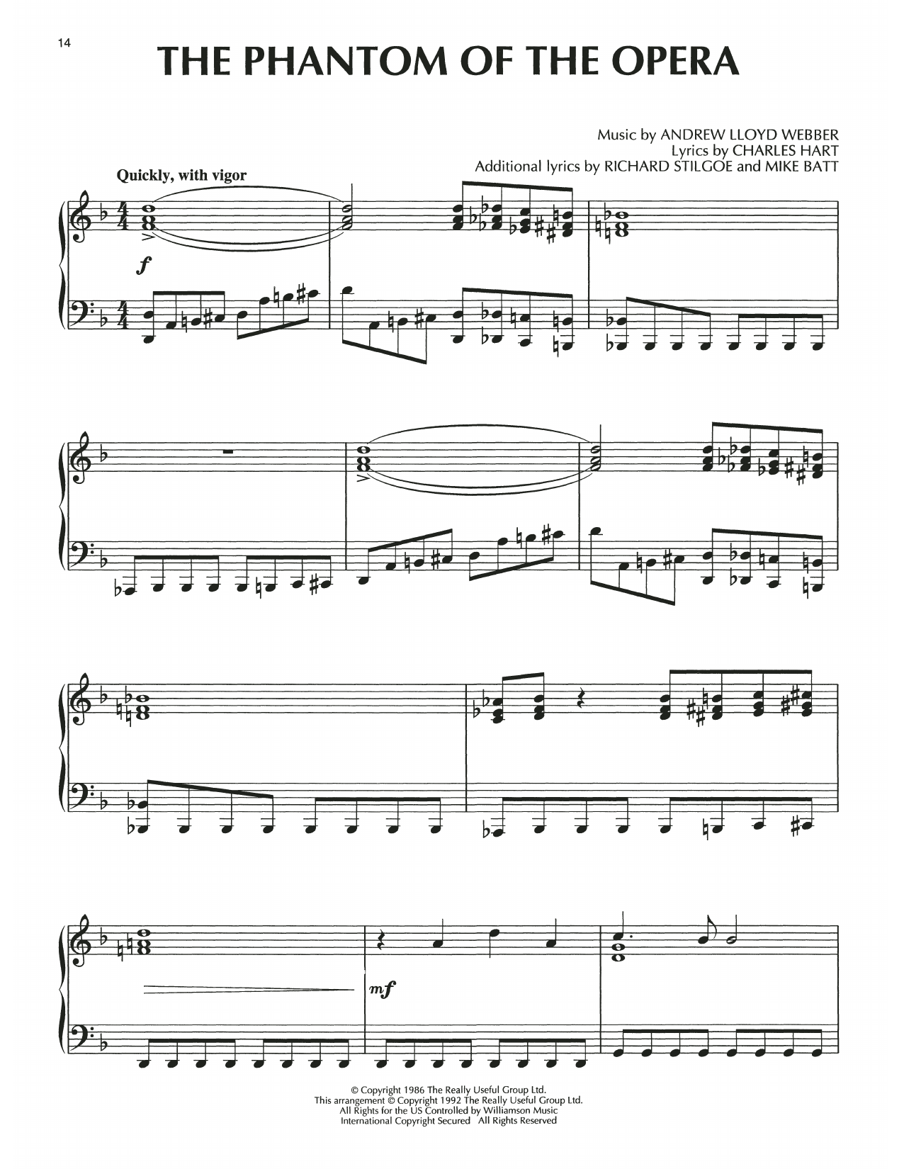 Produktgalerie: Seite 1 von 1 The Phantom Of The Opera, Andrew Lloyd Webber, Klavier