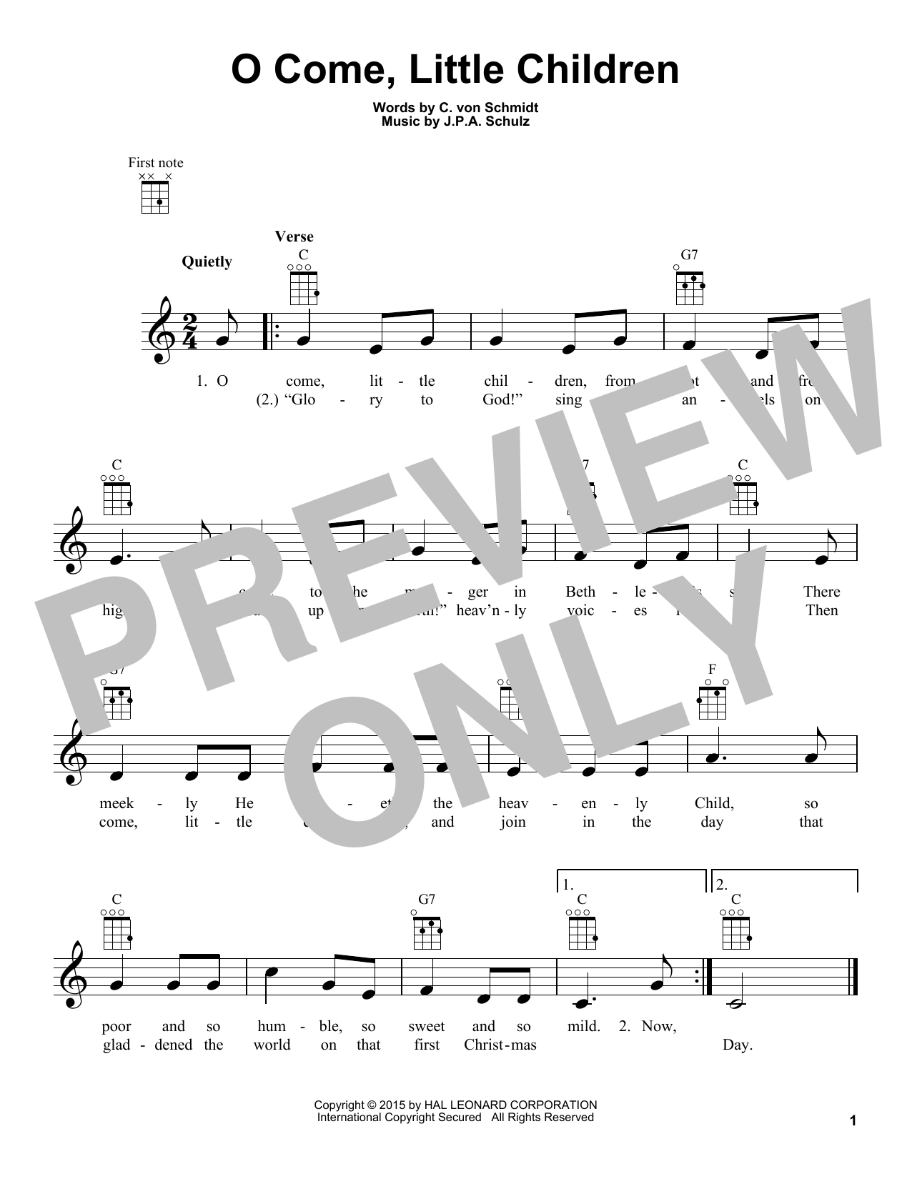 Product gallery: Page 1 of 1 O Come, Little Children, J.P.A. Schulz