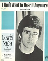 cover: I Don't Want To Hear It Anymore, Lewis Rich
