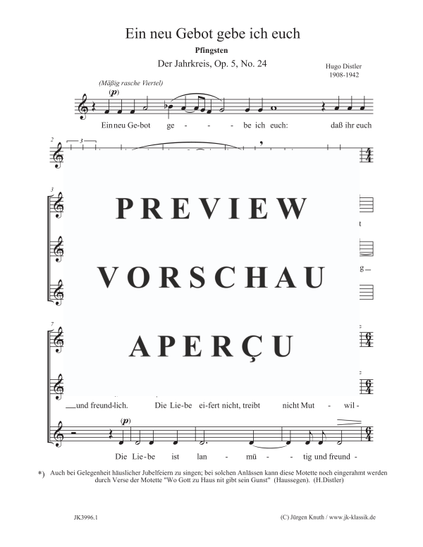 Ein neu Gebot gebe ich euch (Der Jahrkreis, Op.5, No.24)