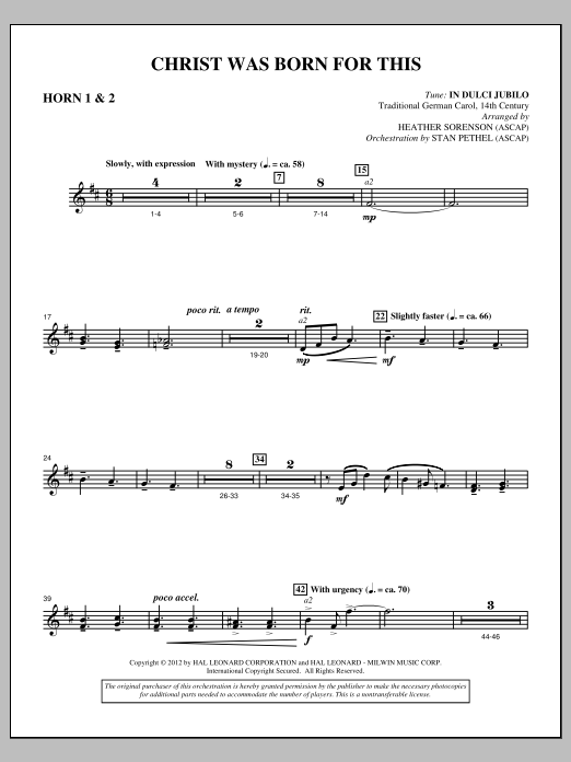 Produktbild zu: Christ Was Born For This - F Horn 1,2