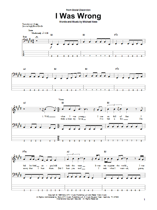 Produktgalerie: Seite 1 von 1 I Was Wrong, Social Distortion, E-Bass