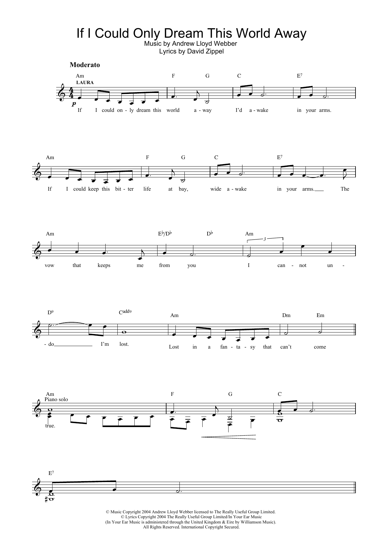Produktbild zu: If I Could Only Dream This World Away (from The Woman In White)