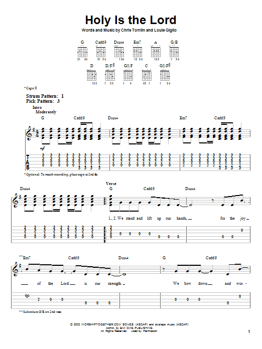 Produktgalerie: Seite 1 von 1 Holy Is The Lord, Chris Tomlin, Gitarre