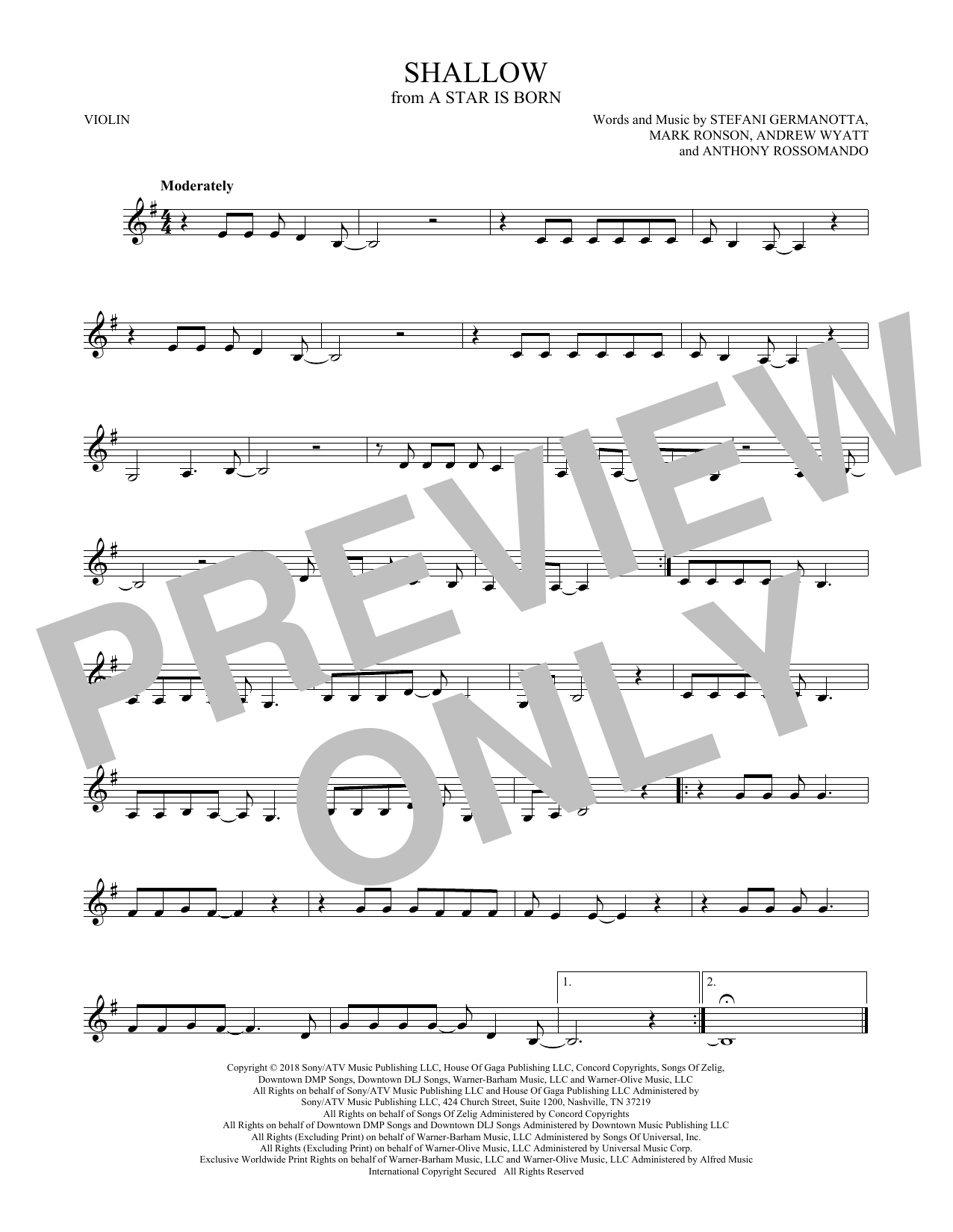 Product gallery: Page 1 of 1 Shallow (from A Star Is Born), Lady Gaga & Bradley Cooper