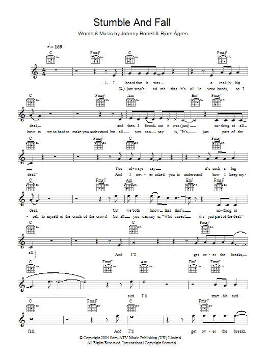 Produktgalerie: Seite 1 von 1 Stumble And Fall, Razorlight, Melodieinstrument