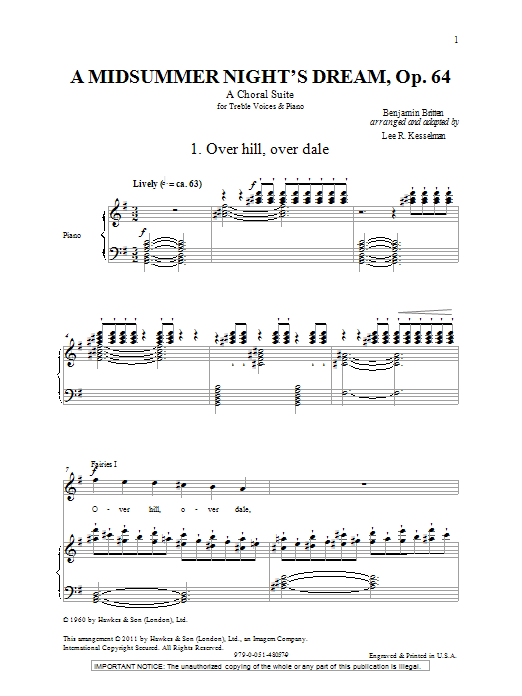 Produktgalerie: Seite 1 von 1 A Midsummer Night's Dream - A Choral Suite, Lee Kesselman, Chor