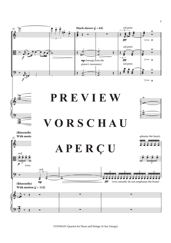 Product gallery: Page 6 of 21 Quartet for Piano and Strings (A Sea Liturgy) , ,  (Quartet for piano + strings )