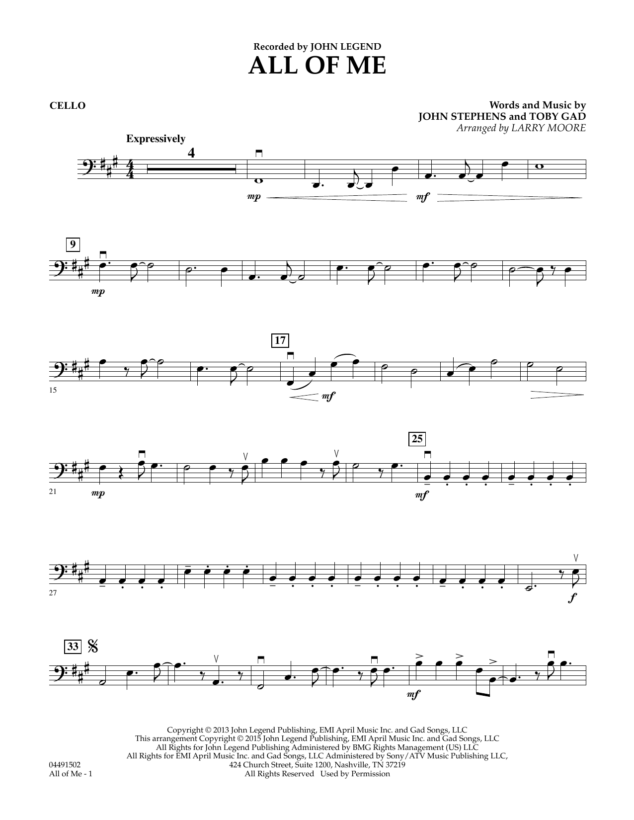Produktbild zu: All of Me - Cello