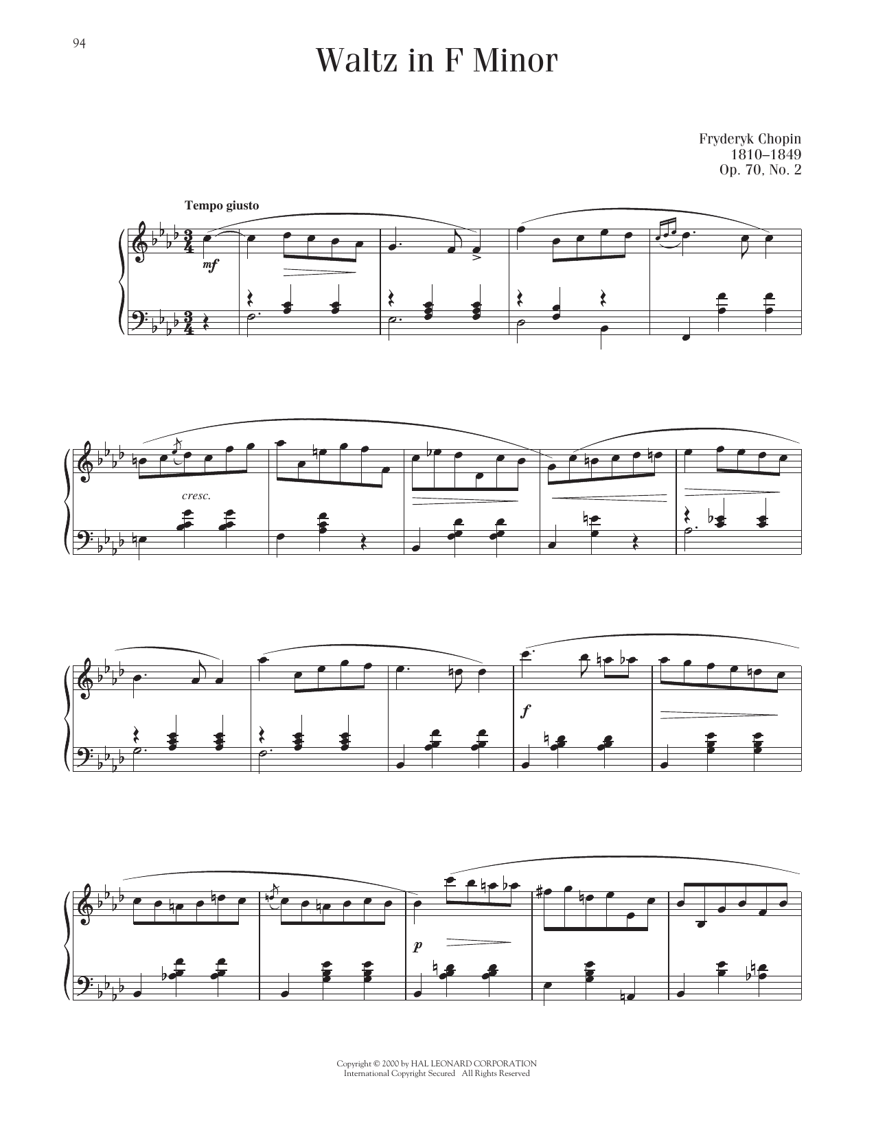 Product picture to: Waltz, Op. 70, No. 2