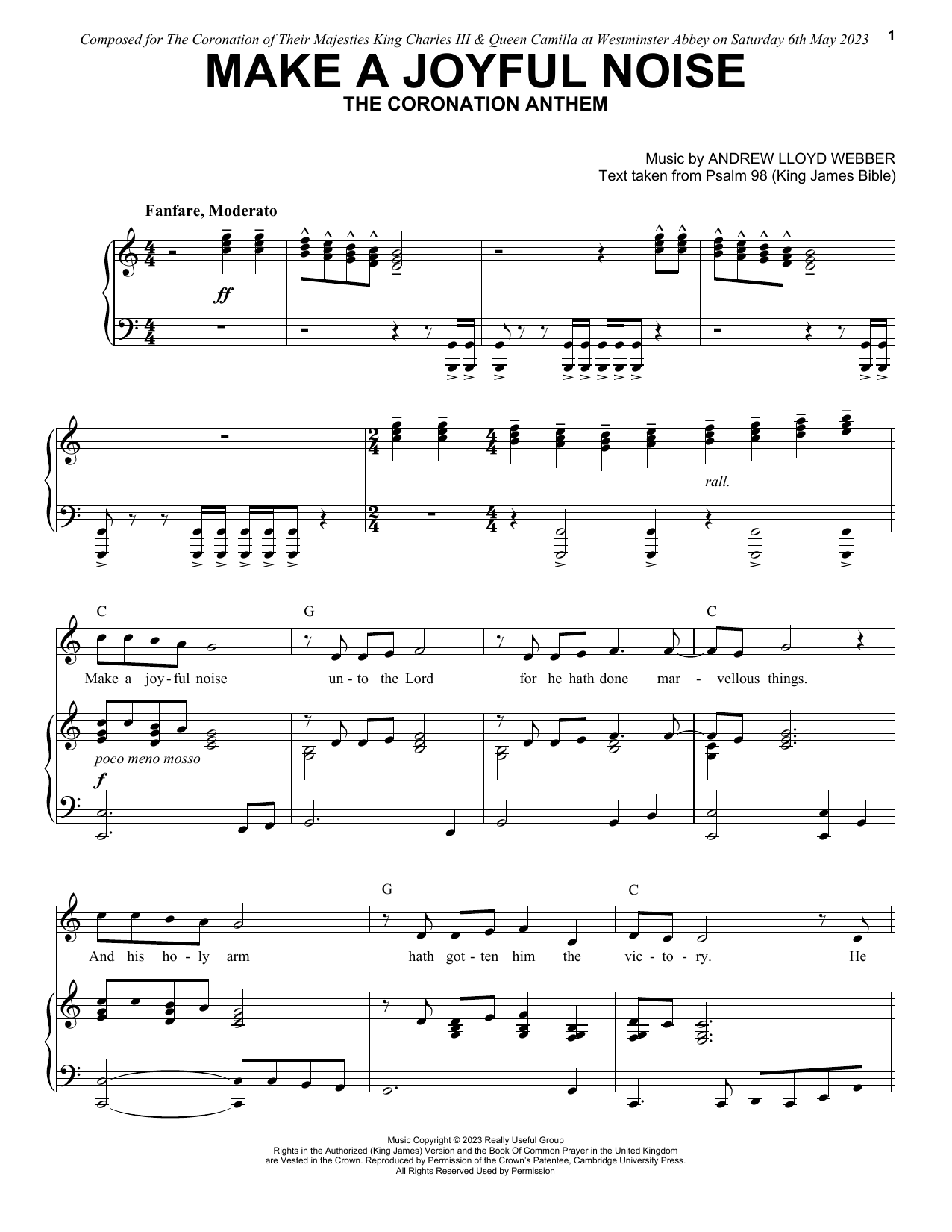 Produktbild zu: Make A Joyful Noise - The Coronation Anthem (for Unison Voices and Piano)