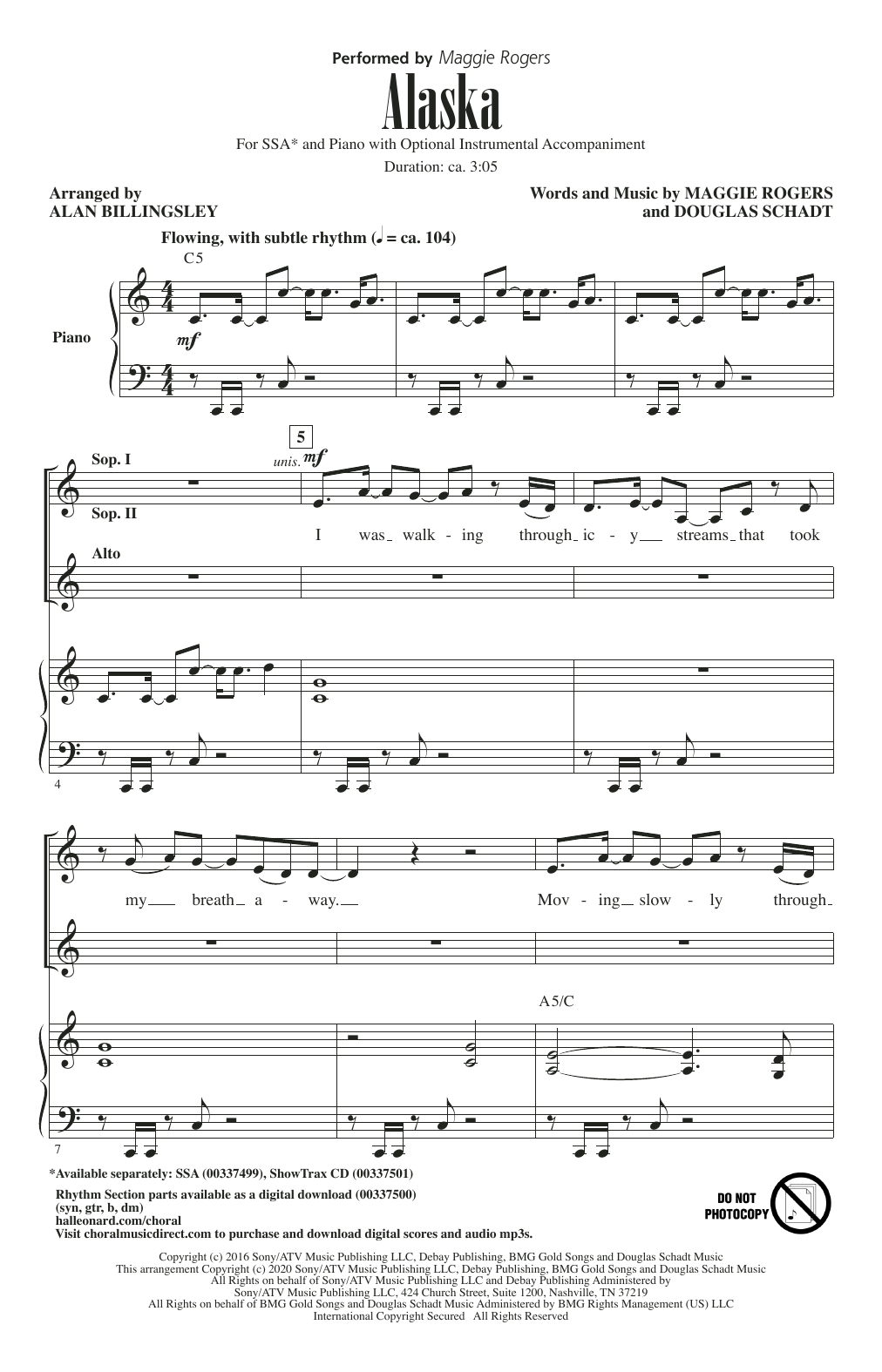 Produktgalerie: Seite 1 von 1 Alaska (arr. Alan Billingsley), Maggie Rogers, Chor