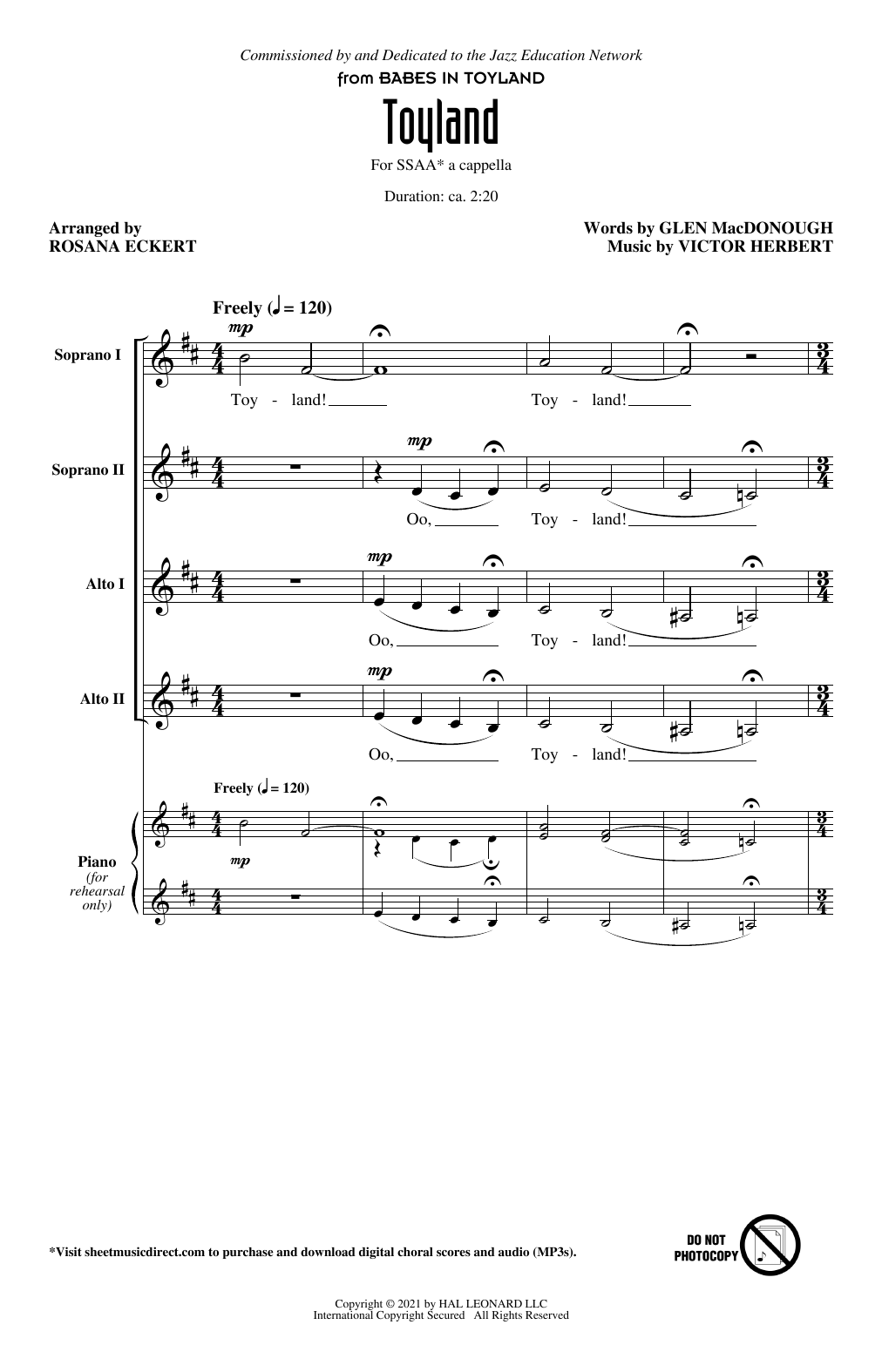 Produktgalerie: Seite 1 von 1 Toyland (from Babes In Toyland) (arr. Rosana Eckert), Glen MacDonough and Victor Herbert, Chor