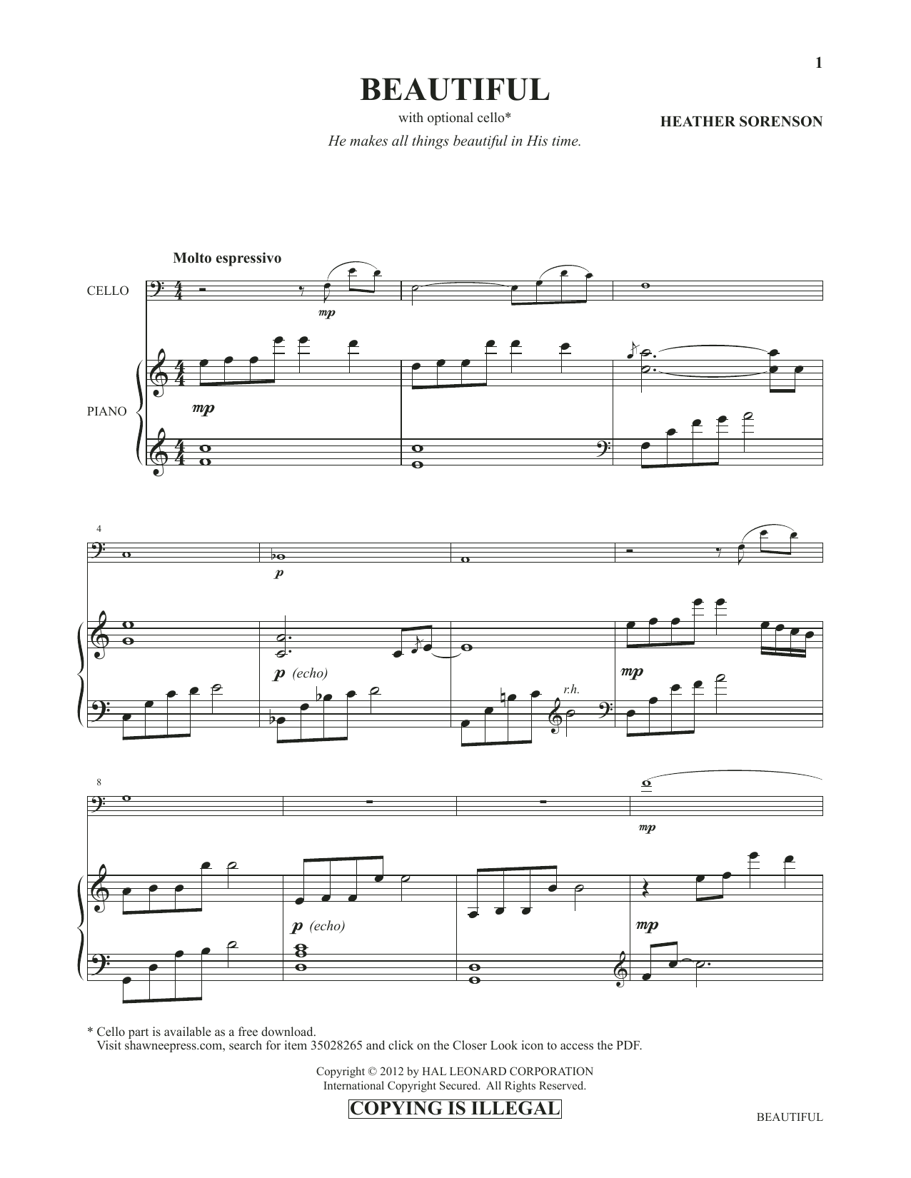 Product picture to: Beautiful (from Images: Sacred Piano Reflections)