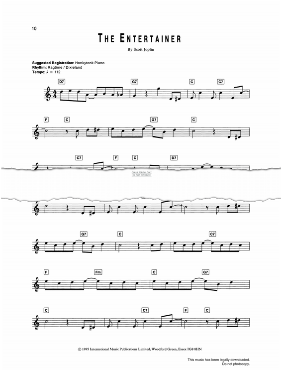 Produktgalerie: Seite 1 von 1 The Entertainer, Scott Joplin, Keyboard