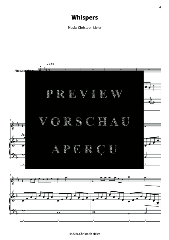 Produktgalerie: Seite 6 von 11 Whispers - Gentle Melodies for Weddings, Church, and Other Occasions, , Altsaxophon und Klavier