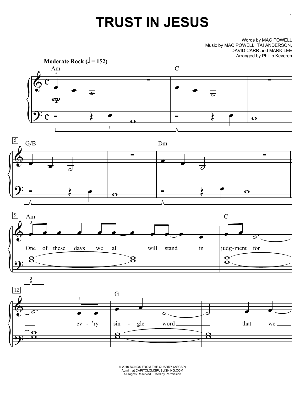 Produktbild zu: Trust In Jesus (arr. Phillip Keveren)