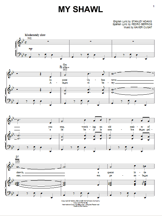 Produktgalerie: Seite 1 von 1 My Shawl, Xavier Cugat, Gesang, Gitarre, Klavier